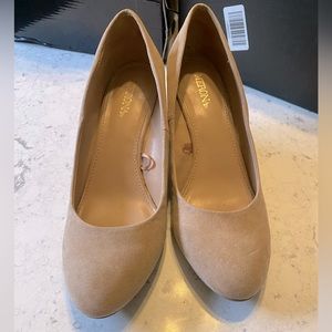 Work only twice! Wedge beige heels great for work